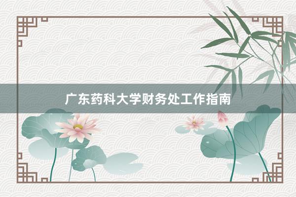 广东药科大学财务处工作指南